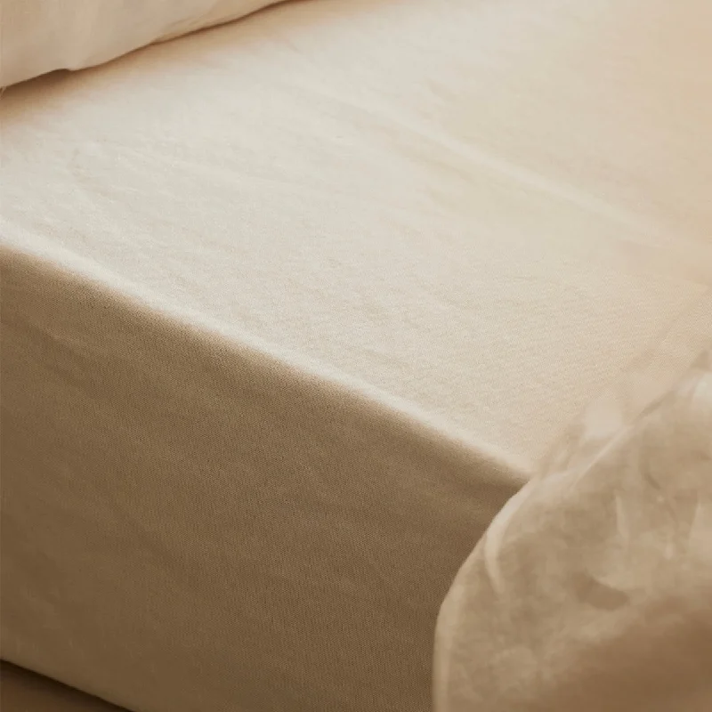 Sheet Sets with Multiple Pillowcase OptionsPearl Linen Blend Fitted Sheet