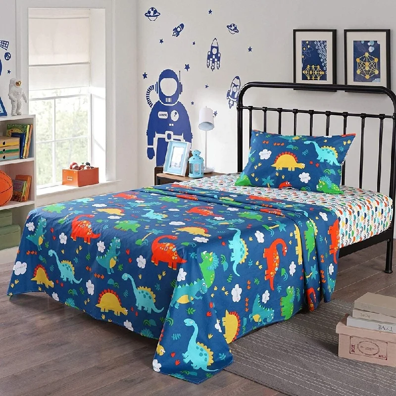 Quilted Cotton Sheets for a Warm and Inviting BedPorch & Den Duncan Dinosaur Sheets