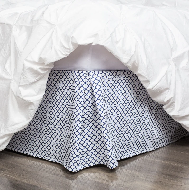 King - size bed skirts in solid colorsThe Navy Blue Cloud Bed Skirt
