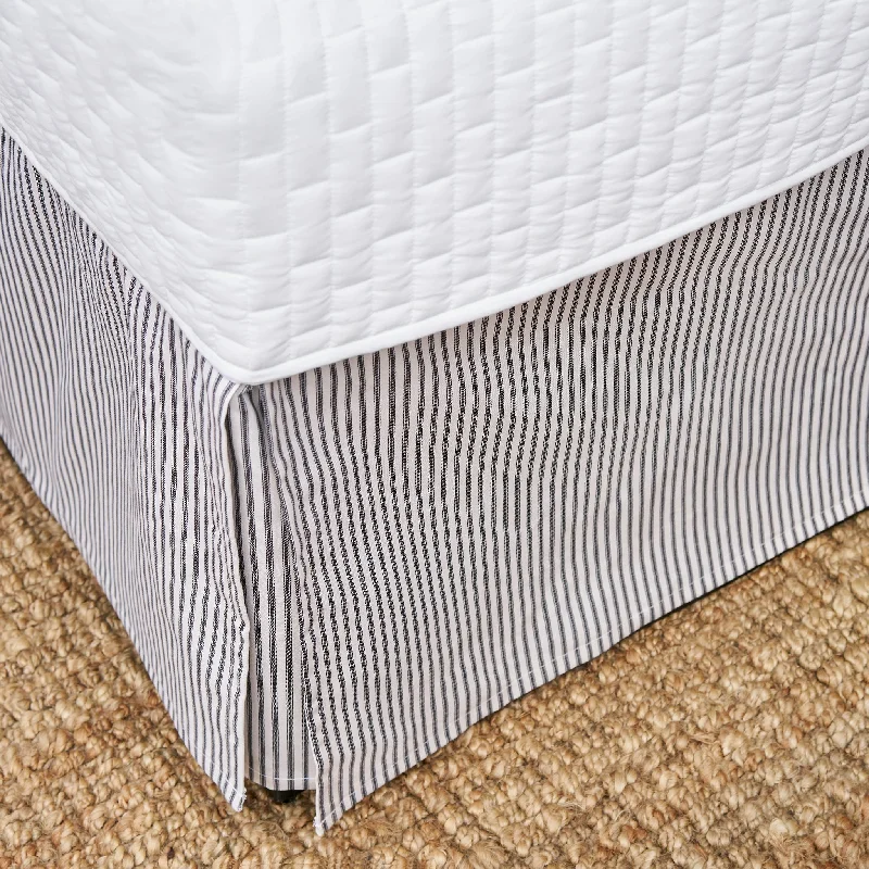 Bed skirts with a flannel material for a cozy winter optionBlack Ticking Stripe Bedskirt | Twin, Full, Queen, King, Cal King, Extra Long Twin Bed skirts with a flannel material for a cozy winter optionBlack Ticking Stripe Bedskirt | Twin, Full, Queen, King, Cal King, Extra Long Twin