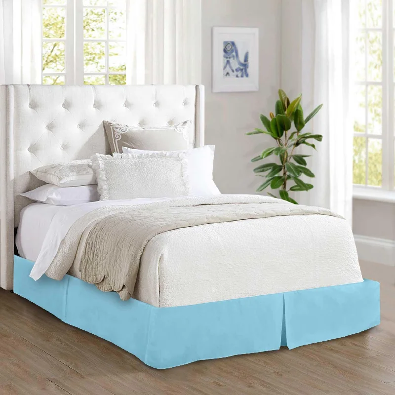 Bed skirts with a tie - back design for adjustabilityElegant Comfort Solid Pleated Bed Skirt - 14 inch Drop Bed skirts with a tie - back design for adjustabilityElegant Comfort Solid Pleated Bed Skirt - 14 inch Drop