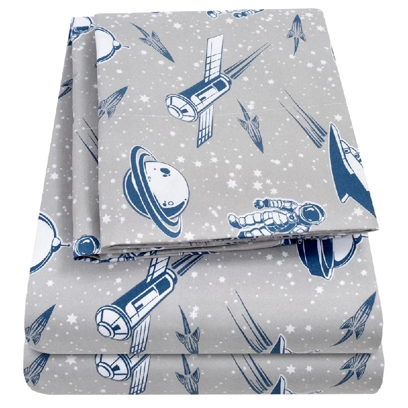 Fitted Sheets with Reinforced Corners for Long - Lasting UseSpaceships Sheet Set by Sweet Home Collection - Multi Fitted Sheets with Reinforced Corners for Long - Lasting UseSpaceships Sheet Set by Sweet Home Collection - Multi