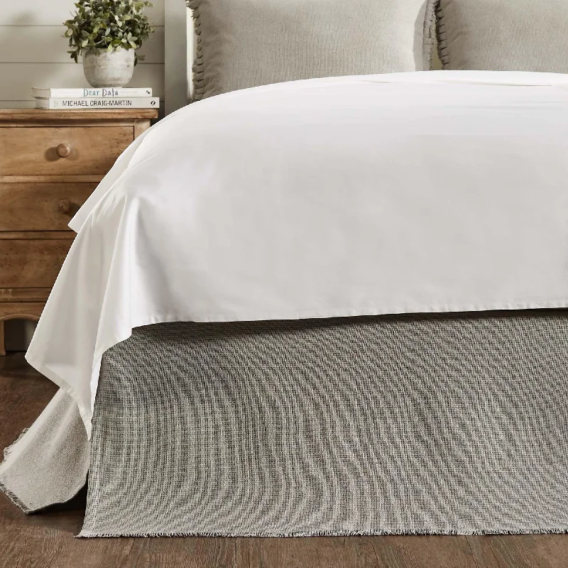 Bed skirts with a satin finish for a shiny appearanceBurlap Dove Grey Fringed King Bed Skirt 78x80x16 VHC Brands Bed skirts with a satin finish for a shiny appearanceBurlap Dove Grey Fringed King Bed Skirt 78x80x16 VHC Brands