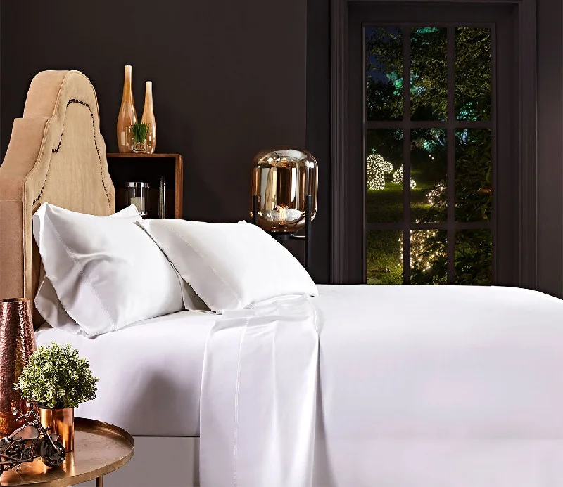 Velvet Pillows for a Touch of ElegancePranaSleep Maderia Lyocell White Sheet Set