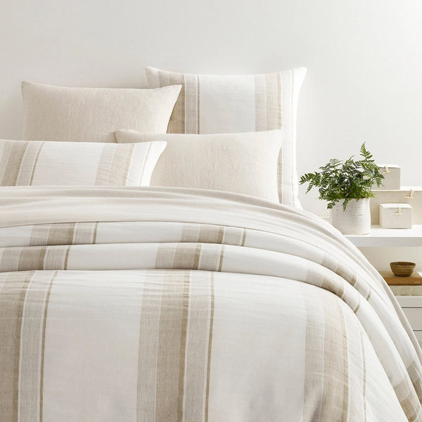 Snap - closure duvet covers for a quick and convenient way to open and closePine Cone Hill Napa Stripe Linen Natural Duvet Cover Snap - closure duvet covers for a quick and convenient way to open and closePine Cone Hill Napa Stripe Linen Natural Duvet Cover