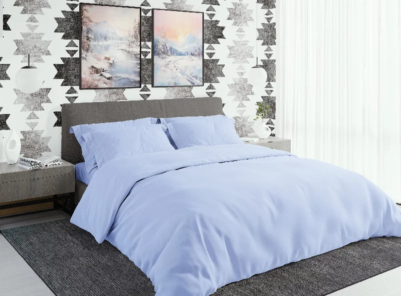 Wrinkle - Free Polyester Sheets for a Low - Maintenance BedSateen Sheet Set in Dream Blue
