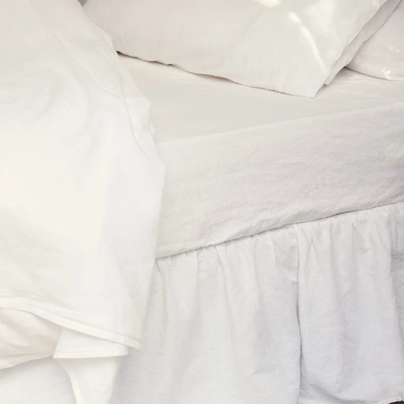 Linen - Cotton Blend Sheets for a Natural and Versatile OptionWhite Linen Blend Fitted Sheet Linen - Cotton Blend Sheets for a Natural and Versatile OptionWhite Linen Blend Fitted Sheet