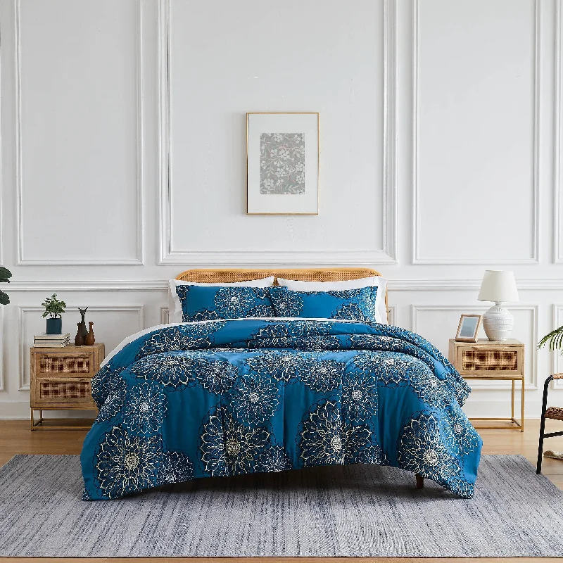 Queen - size comforters for standard queen - sized mattressesMidnight Floral Comforter Set Queen - size comforters for standard queen - sized mattressesMidnight Floral Comforter Set