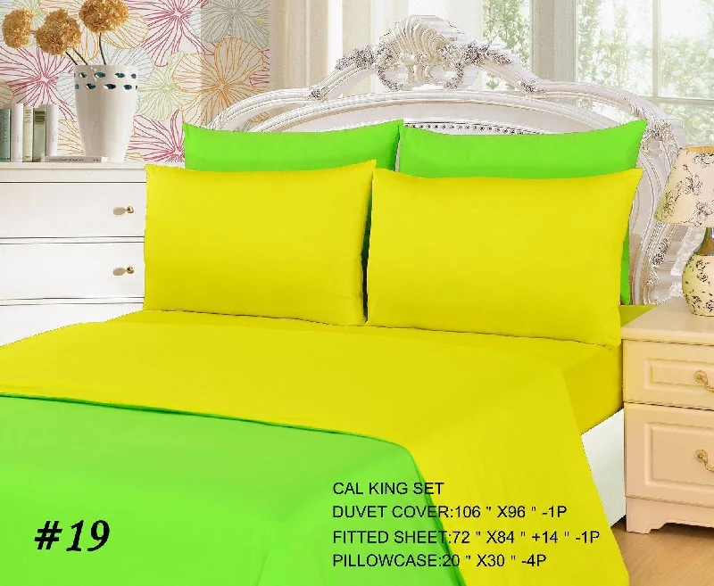 Machine - washable duvet covers for hassle - free cleaningTache 4-6 Piece Lemon Lime Yellow/Green Reversible Duvet Cover Set Machine - washable duvet covers for hassle - free cleaningTache 4-6 Piece Lemon Lime Yellow/Green Reversible Duvet Cover Set