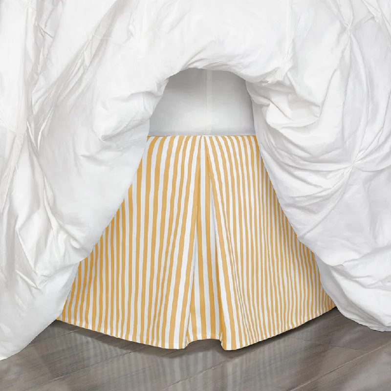 Bed skirts with a football - team - colored patternThe Ochre Striped Pleated Bed Skirt