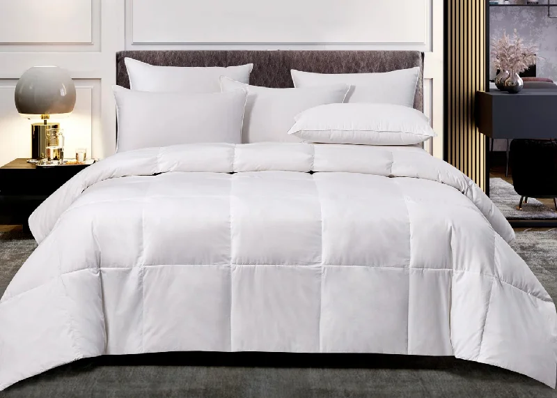 Goose down comforters known for their superior quality and insulationScott Living Light Warmth White Goose Feather and Down Fiber Comforter Goose down comforters known for their superior quality and insulationScott Living Light Warmth White Goose Feather and Down Fiber Comforter