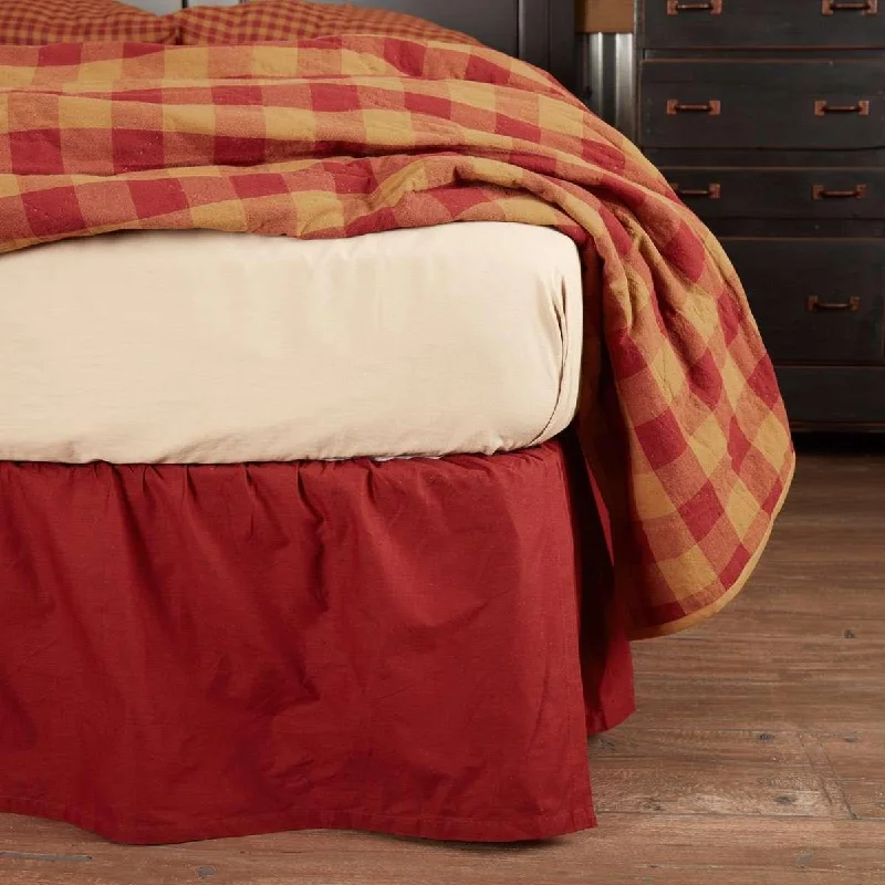 Bed skirts with a wrinkle - resistant fabricSolid Burgundy Bed Skirts VHC Brands