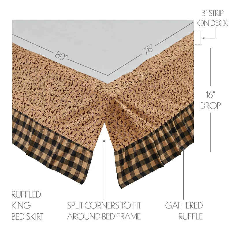 Bed skirts with a eco - friendly materialPip Vinestar Ruffled King Bed Skirt 78x80x16 Bed skirts with a eco - friendly materialPip Vinestar Ruffled King Bed Skirt 78x80x16