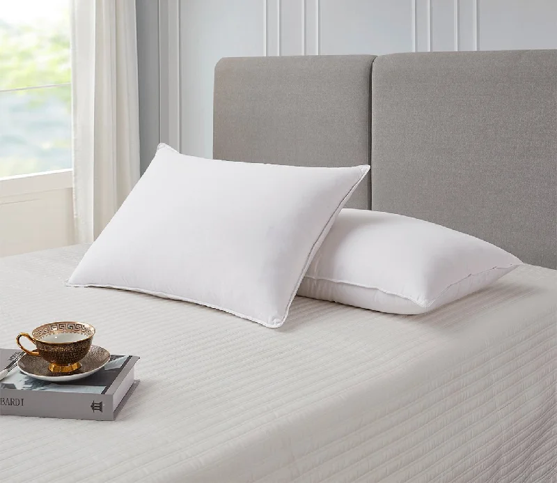Memory Foam Pillows for Neck SupportBlue Ridge Naples Cotton Sateen Medium Firm White Down Pillow