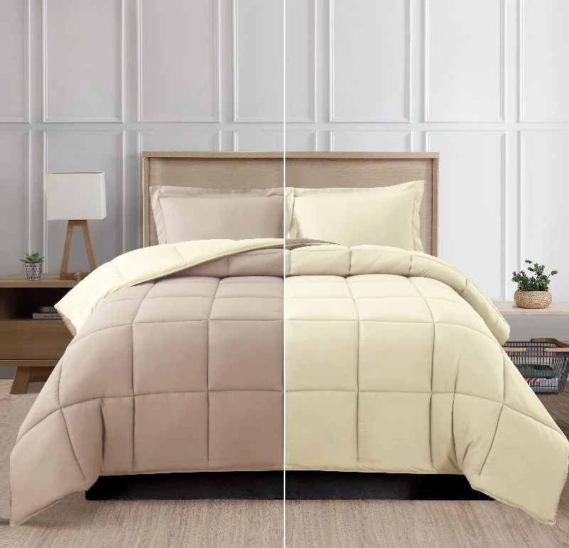 Latex - filled comforters with a bouncy texture and good supportElegant Comfort Reversible 3-Piece Box Stitched Comforter & Shams - Duvet Insert with 4 Corner Tabs Latex - filled comforters with a bouncy texture and good supportElegant Comfort Reversible 3-Piece Box Stitched Comforter & Shams - Duvet Insert with 4 Corner Tabs
