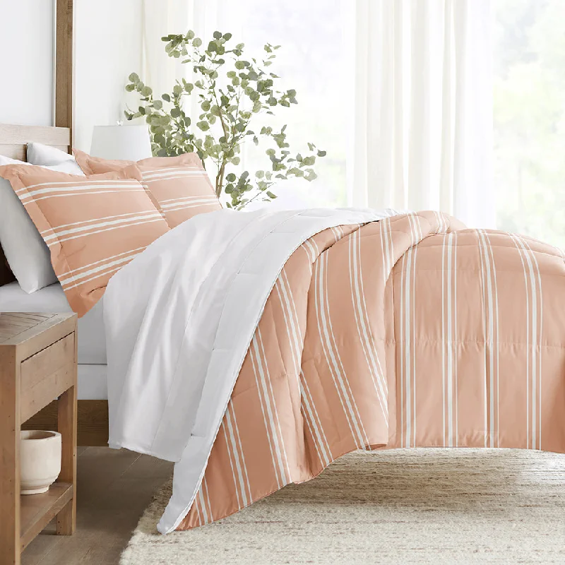 Bamboo - fiber - filled comforters with antibacterial and breathable qualitiesSoft Stripe Reversible Down-Alternative Comforter Set Bamboo - fiber - filled comforters with antibacterial and breathable qualitiesSoft Stripe Reversible Down-Alternative Comforter Set