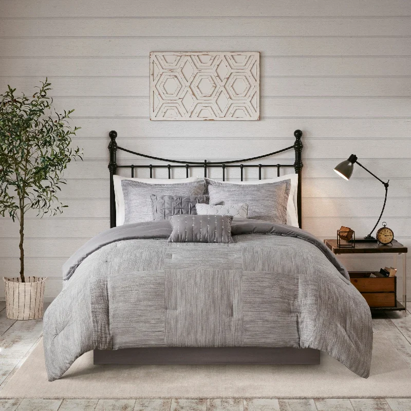 Cotton - filled comforters for a breathable and natural sleep experienceMadison Park Clayton 7 Piece Printed Seersucker Comforter Set