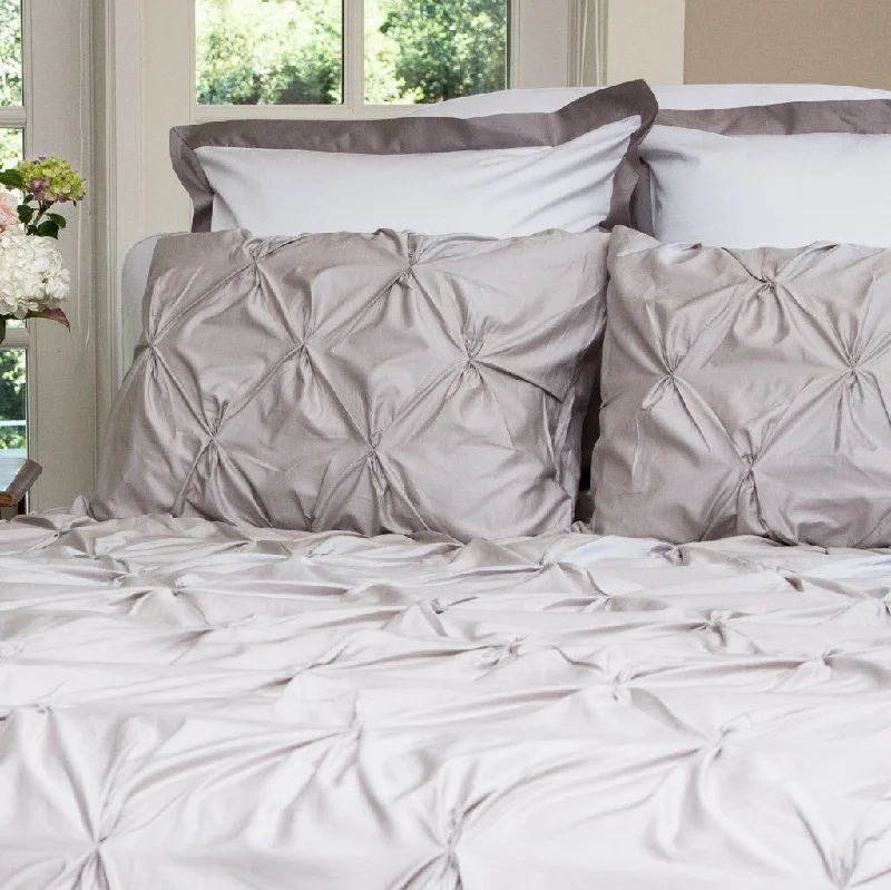 Boho - style duvet covers with vibrant colors and ethnic patternsDove Grey Valencia Pintuck Duvet Cover Boho - style duvet covers with vibrant colors and ethnic patternsDove Grey Valencia Pintuck Duvet Cover