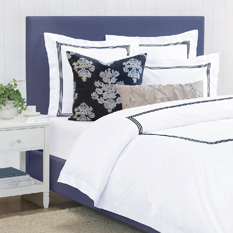 Mid - priced duvet covers with a good balance of quality and costOctavia Navy Embroidered Percale Duvet Cover Mid - priced duvet covers with a good balance of quality and costOctavia Navy Embroidered Percale Duvet Cover