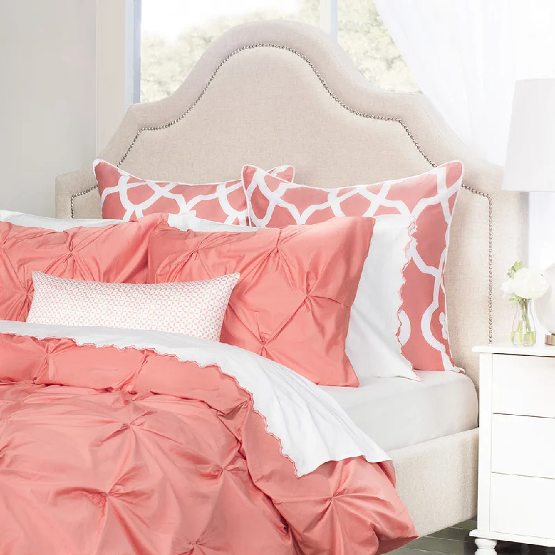 California king - size duvet covers for the extra - long and wide California king bedsCoral Valencia Pintuck Duvet Cover California king - size duvet covers for the extra - long and wide California king bedsCoral Valencia Pintuck Duvet Cover