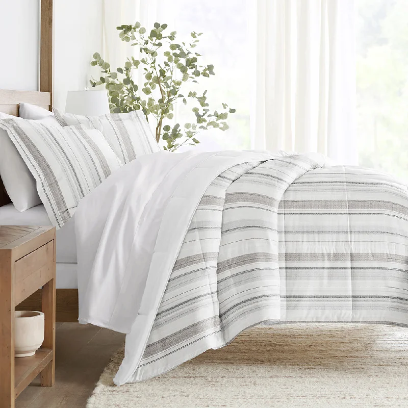 Microfiber - filled comforters that are lightweight and easy to care forVertical Stripe Reversible Down-Alternative Comforter Set Microfiber - filled comforters that are lightweight and easy to care forVertical Stripe Reversible Down-Alternative Comforter Set