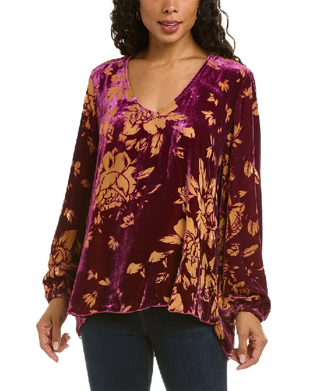 Johnny Was Vida Silk-Blend Blouse