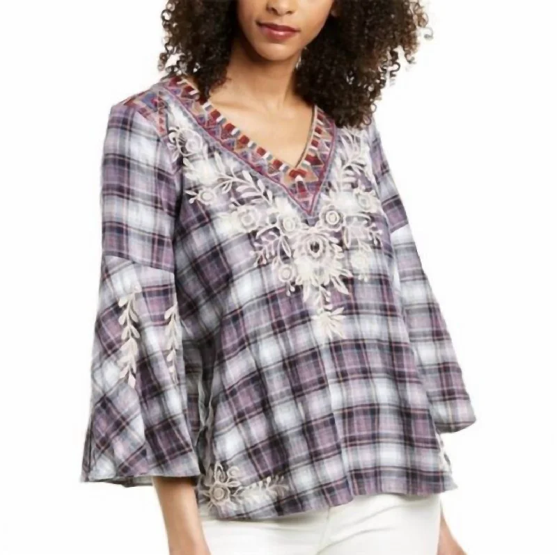 Mica Swing Blouse In Plaid