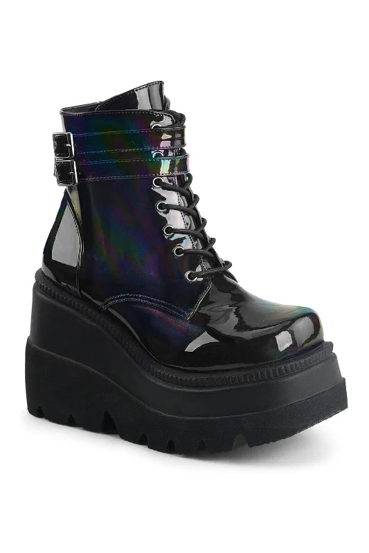 SHAKER-52 Black Hologram Ankle Boot