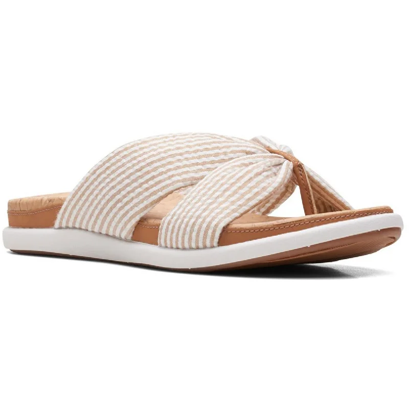 Eliza Shore Womens Man Made Slip On Slide Sandals