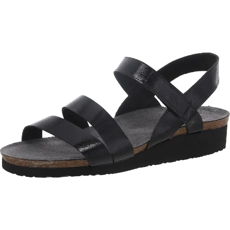 Kayla Womens Leather Textured Strap Sandals