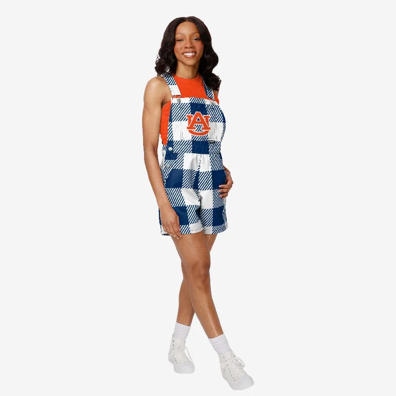 Auburn Tigers Womens Plaid Bib Shortalls