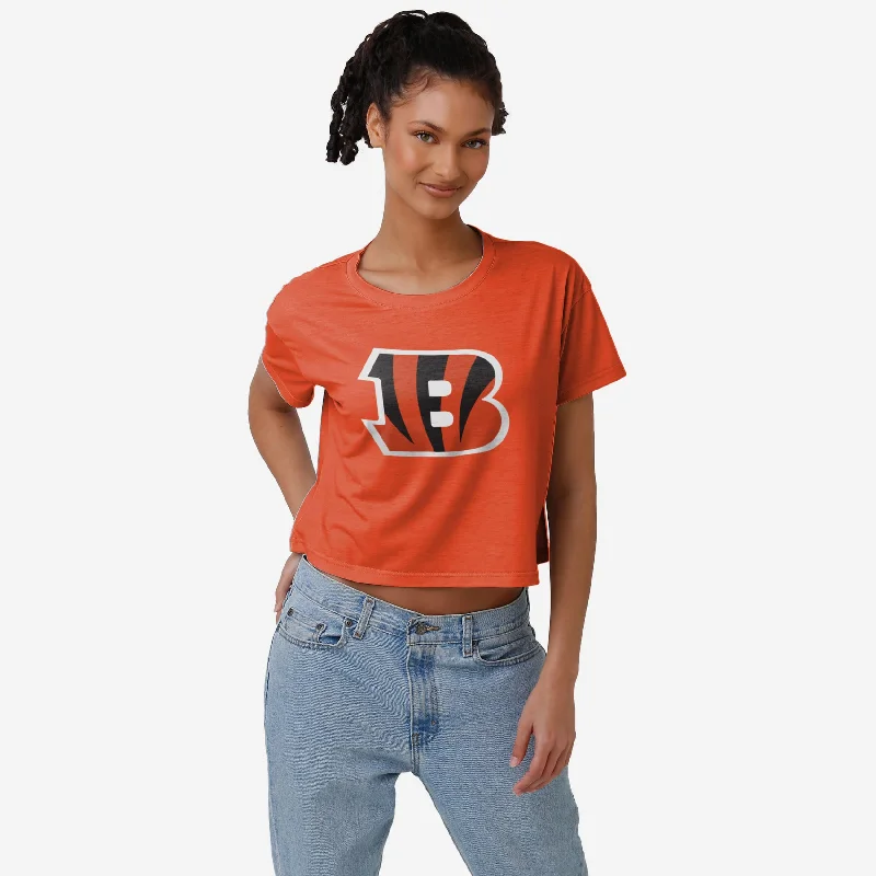 Cincinnati Bengals Womens Alternate Team Color Crop Top