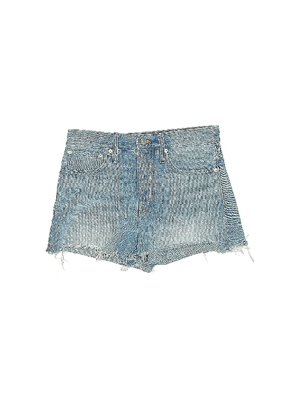 High-Rise Denim Shorts in Light Wash