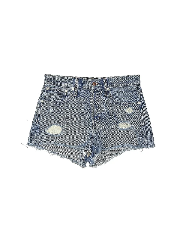 High-Rise Denim Shorts in Light Wash