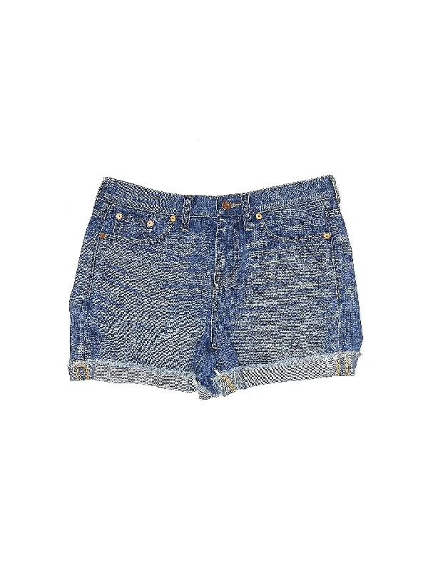 High-Rise Denim Shorts in Light Wash