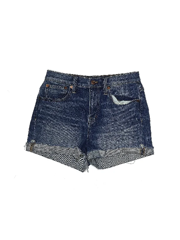 Mid-Rise Denim Shorts in Light Wash