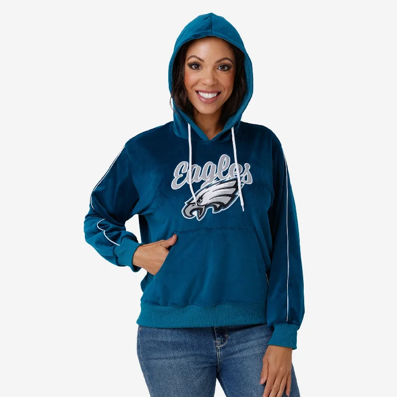 Philadelphia Eagles Womens Velour Hooded Sweatshirt