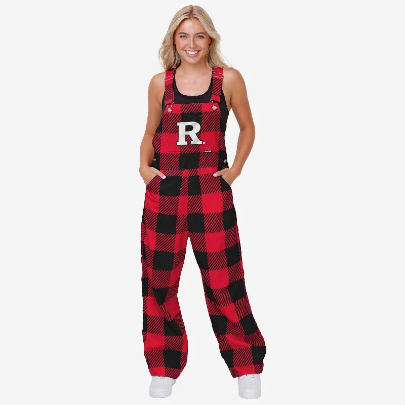 Rutgers Scarlet Knights Womens Plaid Bib Overalls