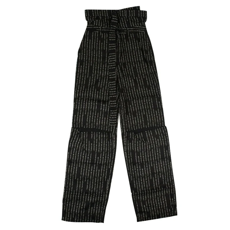 UNRAVEL PROJECT Black Striped Wide Leg Pants