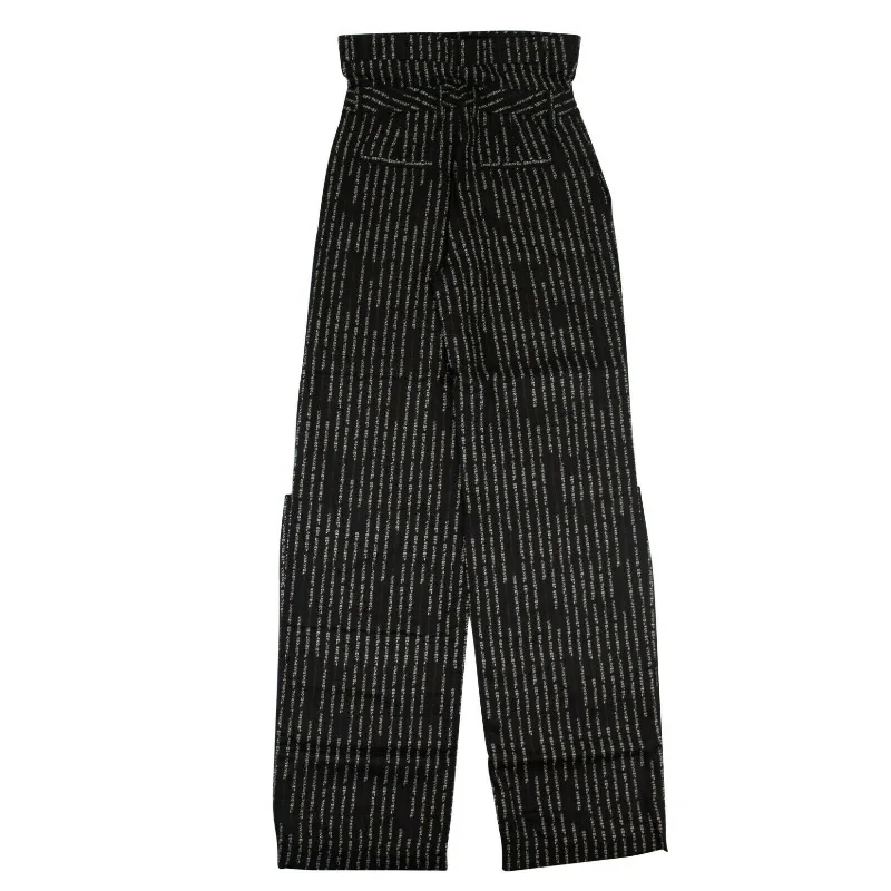 UNRAVEL PROJECT Black Striped Wide Leg Pants