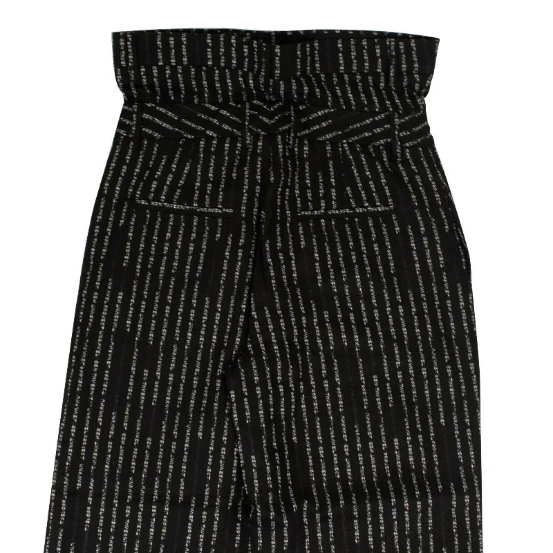 UNRAVEL PROJECT Black Striped Wide Leg Pants