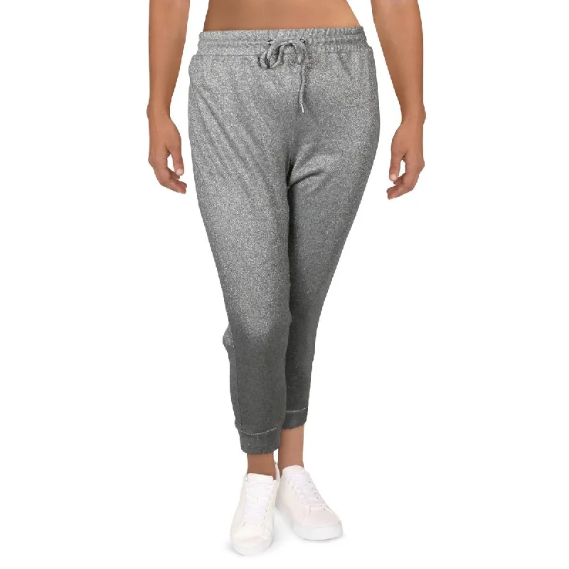 Womens Threaded Metallic Jogger Pants