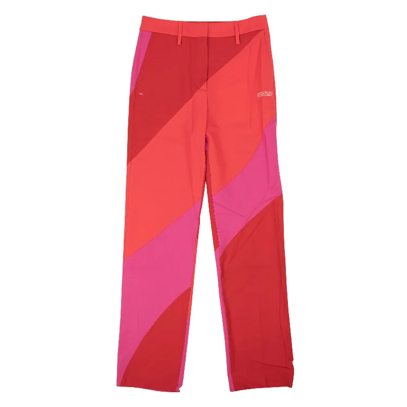 OFF-WHITE C/O VIRGIL ABLOH Red Fucshia Spiral Formal Pants