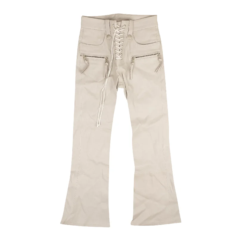 UNRAVEL PROJECT Tan Leather Lace Up Pants