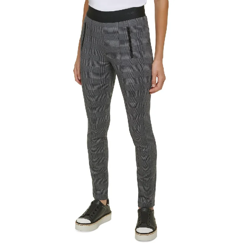 Womens Houndstooth Pull-On Skinny Pants