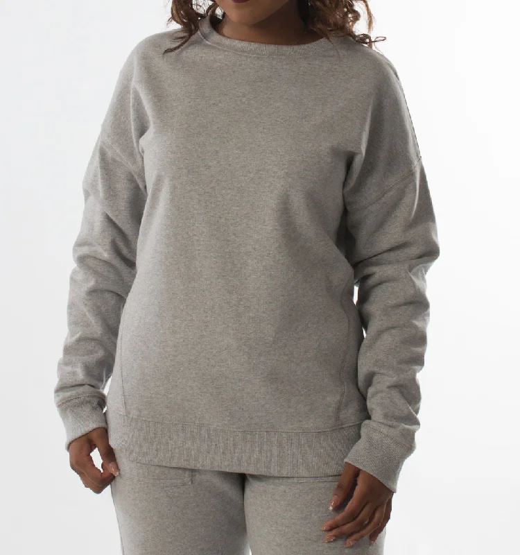 LADIES INSET SLEEVE SWEATSHIRT – GREY MELANGE