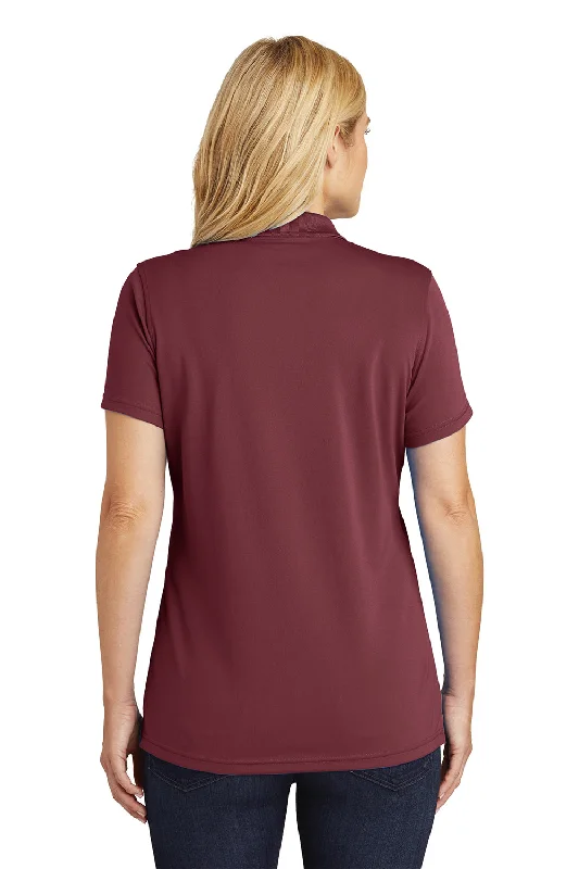 Port Authority Womens Dry Zone Moisture Wicking Short Sleeve Polo Shirt - Burgundy