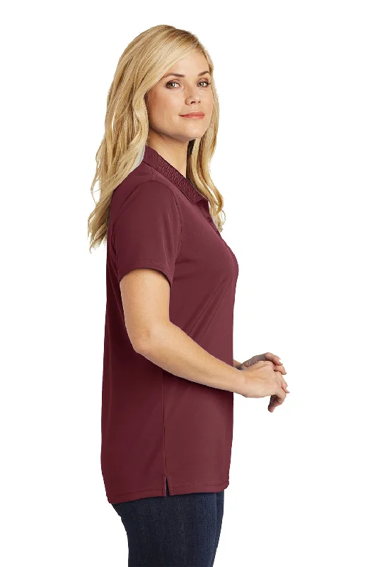 Port Authority Womens Dry Zone Moisture Wicking Short Sleeve Polo Shirt - Burgundy