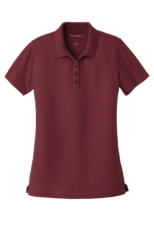 Port Authority Womens Dry Zone Moisture Wicking Short Sleeve Polo Shirt - Burgundy