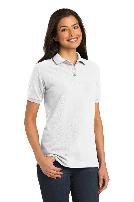 Port Authority Womens Shrink Resistant Short Sleeve Polo Shirt - White